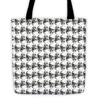 Polka Skulls White & Black Tote Bag by Robert Bowen - Robert Bowen Tees